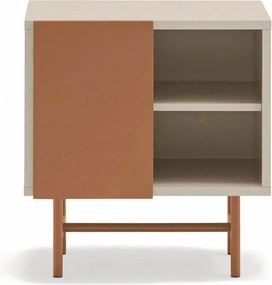 Noptieră cărămizie/bej cu rafturi cu aspect mat Nube – Teulat