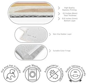 Covor tip traversă galben ocru-roz prăfuit lavabil 80x200 cm Creamy Strawberry Swirl – Mila Home