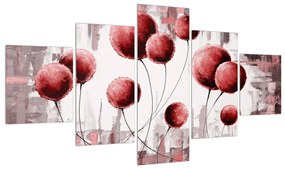 Tablou abstract - balonașe roșii (125x70 cm), în 40 de alte dimensiuni noi