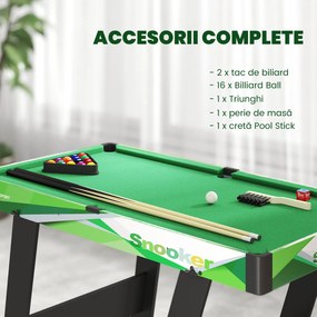 SPORTNOW Masă de Biliard Pliabilă cu Accesorii pentru Adulți și Tineri 104x55.5x68cm | Aosom Romania