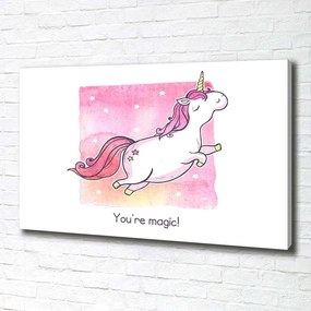 Tablouri tipărite pe pânză Unicorn roz