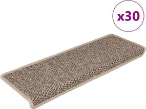 vidaXL Covorașe scări autoadezive, 30 buc. bej 65x21x4 cm aspect sisal