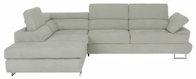 Colţar, material textil gri deschis, model stânga, BUTON P
