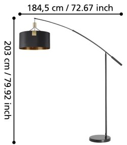 Lampă de masă Eglo 39966 TORTOLA 3xE27/40W/230V negru/auriu