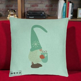 Perna Decorativa Gnom Nordic cu Cana Calda Menta, 40x40 cm, Verde Menta, Husa Detasabila, Perna Inclusa, BEKZ®