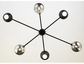 Lustră pe tijă Jupiter 1974 MOKA 3xGU10/10W/230V + 3xG9/10W/230V negru/crom