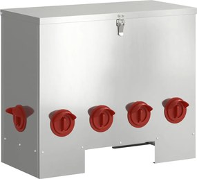 vidaXL Feeder pentru pui Argintiu 60,5 x 29 x 51 cm Oțel Galvanizat