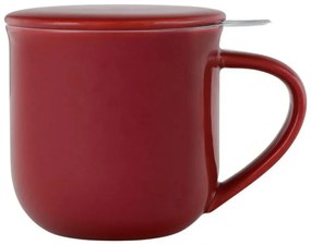 Cana pentru ceai cu infuzor si capac Viva Scandinavia MINIMA EVA V81440, 380 ml, Portelan, Rosu