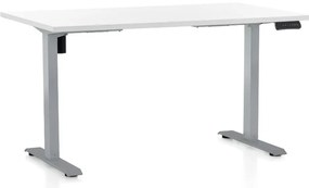 Masa inaltime reglabila OfficeTech B, 120 x 80 cm, bază gri, alb