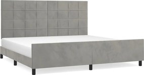 vidaXL Cadru de pat fără saltea, gri deschis, 200x200 cm, catifea