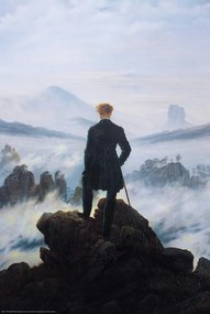 Poster Wanderer Above the Sea Fog, Caspar David Friedrich