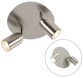 Spotlight modern pentru baie din oțel cu 2 lumini IP44 - Ducha