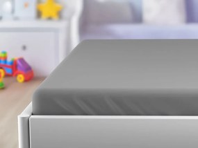 Cearsaf jersey pentru patut copii gri 70 x 140 cm