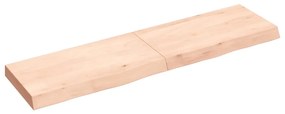 363573 vidaXL Poliță de perete, 120x30x(2-6)cm, lemn masiv de stejar netratat