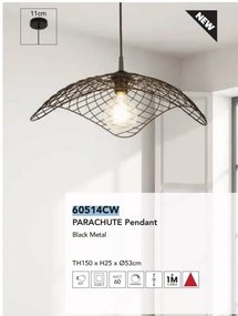 Lustra suspendata design deosebit Parachute negru