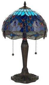 Endon 64090 - Lampă de masă Tiffany DRAGONFLY, 2xE27/60W/230V, Ø 30 cm