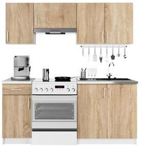 Set mobilier bucătărie 180 cm Lula TYP1 (Alb + Stejar sonoma). 1068559