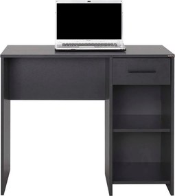 Birou Modern Adore Concept cu Sertar și 2 Rafturi, Alb - Maro - Stejar - Antracit, 90x52x75 cm
