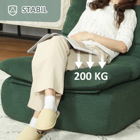 HOMCOM Scaun de Podea Modern și Capitonaț din Țesătură cu Aspect Catifelat Verde | Aosom Romania
