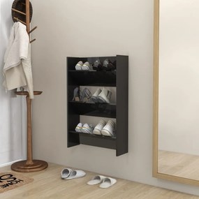 Pantofar de perete, negru extralucios, 60x18x90 cm, PAL 1, negru foarte lucios, 60 x 18 x 90 cm, 60 x 18 x 90 cm, 1