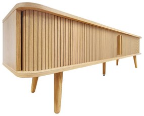 Comodă TV în culoare naturală cu aspect de lemn de stejar 178x50x40 cm Rove – Woodman