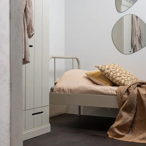 Pat bej din metal cu somieră 90x200 cm Mata – WOOOD