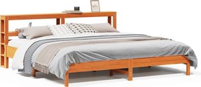 vidaXL Cadru de pat fără saltea, maro ceruit 200x200 cm lemn masiv pin