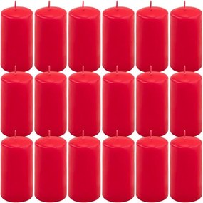 Set de lumânări pilon, 11,5 cm, Ø 6 cm, roșu, 18 buc.