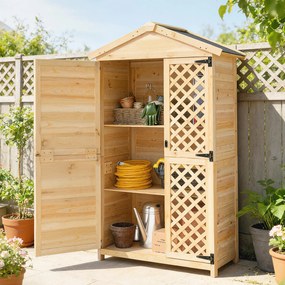 Outsunny Dulap de Exterior: Căsuță de Grădină cu Ușă Ventilată și Kit Anti-Răsturnare. | Aosom Romania