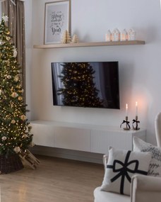 Dulap TV Nicole suspendat 200 cm cu sertar - alb mat