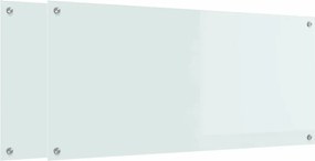 vidaXL Panou de bucătărie 2 pcs Alb 110 x 50 cm sticlă securizată