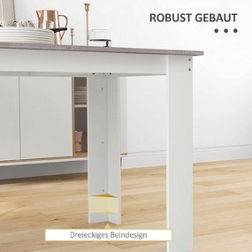 HOMCOM Masă Modernă de Dining pentru 4-6 Persoane 120x69x75 cm Gri și Alb | Aosom Romania