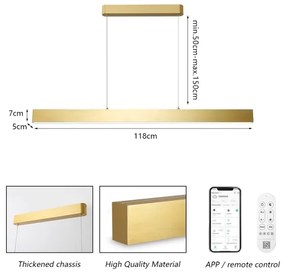 Brilagi - Candelabru LED reglabil SLEEKLINE SMART LED/40W/230V Wi-Fi Tuya aur+DO