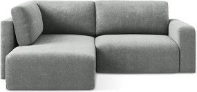 Colțar gri extensibil/cu spațiu de depozitare cu tapițerie din chenille (cu colț pe partea stângă/în formă de ”L”) Kona – Makamii