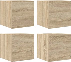 vidaXL Dulapuri TV montaj pe perete 4 buc. stejar sonoma 30,5x30x30 cm
