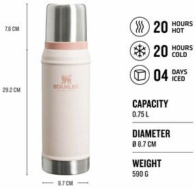 Stanley Thermos Legendary Classic 750 ml Rose Quartz, 0,75 l