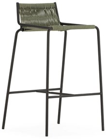 Scaun de bar verde din metal (înălțime șezut 65 cm) Emily – Marckeric