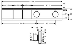 Baterie de dus, Hansgrohe, RainSelect, cu doua functii, negru mat