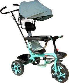 Tricicleta cu copertina detasabila NOVOKIDS™ My first Trike, Roti din spuma cauciucata, Maner de ghidaj pentru parinti, Cadru metalic, Dimensiuni