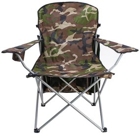 Scaun mare de pescuit pliabil cu baldachin - design camo