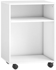 HOMCOM Dulap pentru Imprimantă cu Roți și 2 Rafturi 40x35x55.5 cm, Alb | Aosom Romania