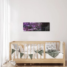 Tablou - copaci violeți (cu ceas) (90x30 cm)