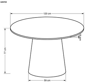Masa rotunda Ginter – ø120 / h77 cm