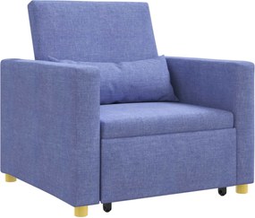 vidaXL Canapea extensibilă single Denim Albastru 90 x 165 x 87 cm