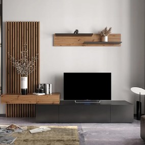 Comoda TV Litende Pako World Sonoma 249.5x42x199.5 cm