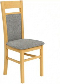 Scaun GERARD 2, gri/stejar honey, stofa clasica/lemn de fag, 44x55x97