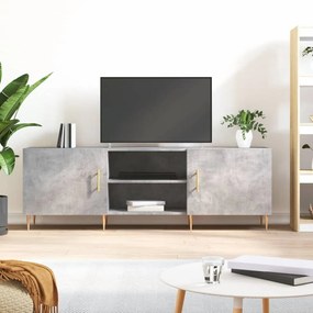 Comoda TV, gri beton, 150x30x50 cm, lemn compozit