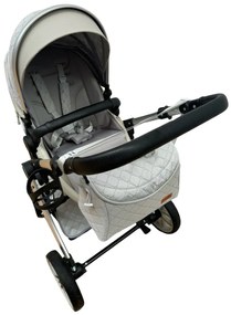 Carucior 3 in 1 cu landou transformabil in parte sport si scoica auto 0-36 luni, Gri - CPC-53-gri