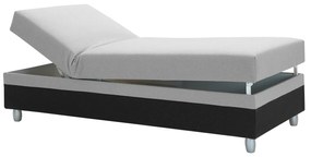 Pat de o persoană 85 cm Sodak (Negru + Gri) (cu sp. depozitare). 1100767