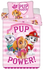 Patrula Cățelușilor Pup Power set de lenjerie de pat pentru copii 100×135cm, 40×60 cm